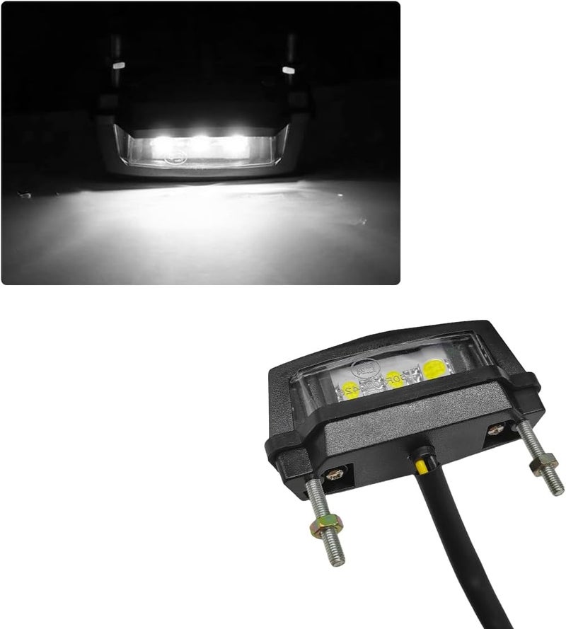 Wevdn Motorcycle LED License Plate Light 6K, 12V Universal Bright LED License Plate Lamp Rear Brake Taillight, Waterproof 6K Tail Light License Plate Mount Brake Lamp for Motorbike (1 PCS) - Image 1